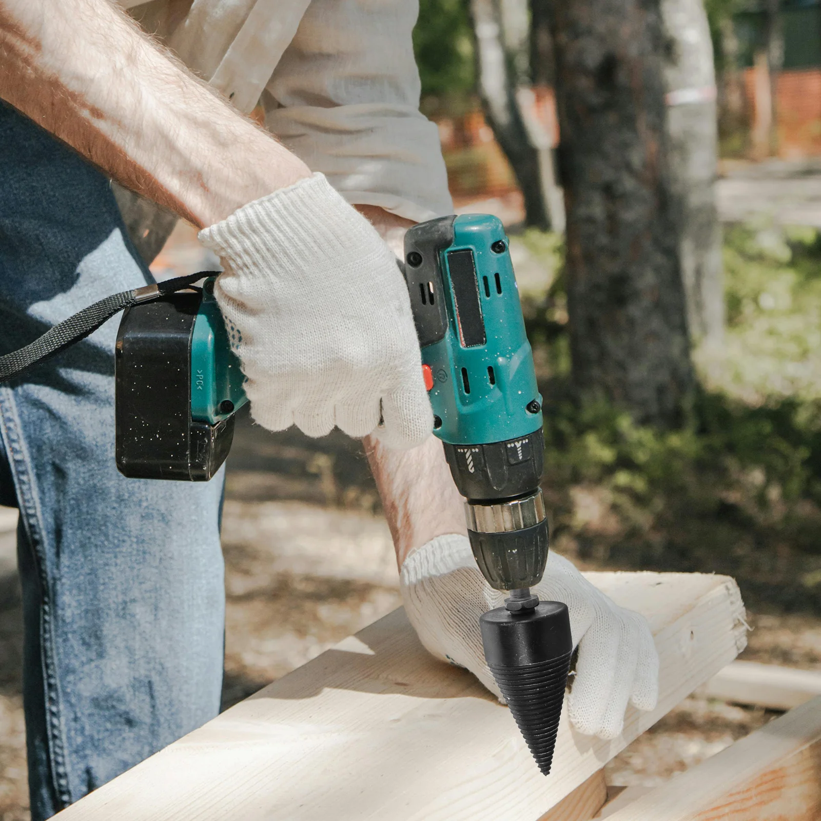 

Wood Chopping Bit Drill Bits Log Splitter Core Adapter Fire Thread Iron Chuck Connecting Rod Hammer to Adaptor