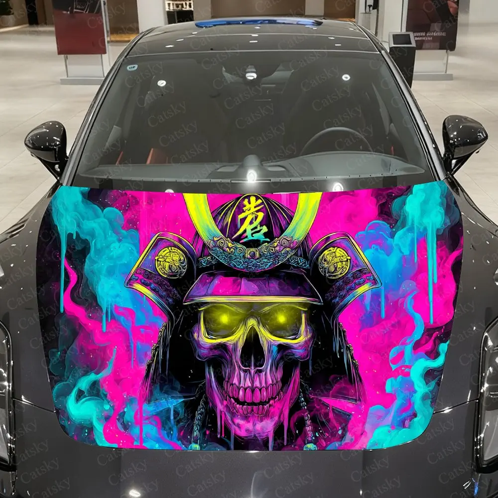 

Виниловая пленка для автомобиля с рисунком Graffiti Splash Color Oni Samurai, водонепроницаемая наклейка на капот автомобиля из ПВХ, самоклеящиеся устойчивые к царапинам наклейки