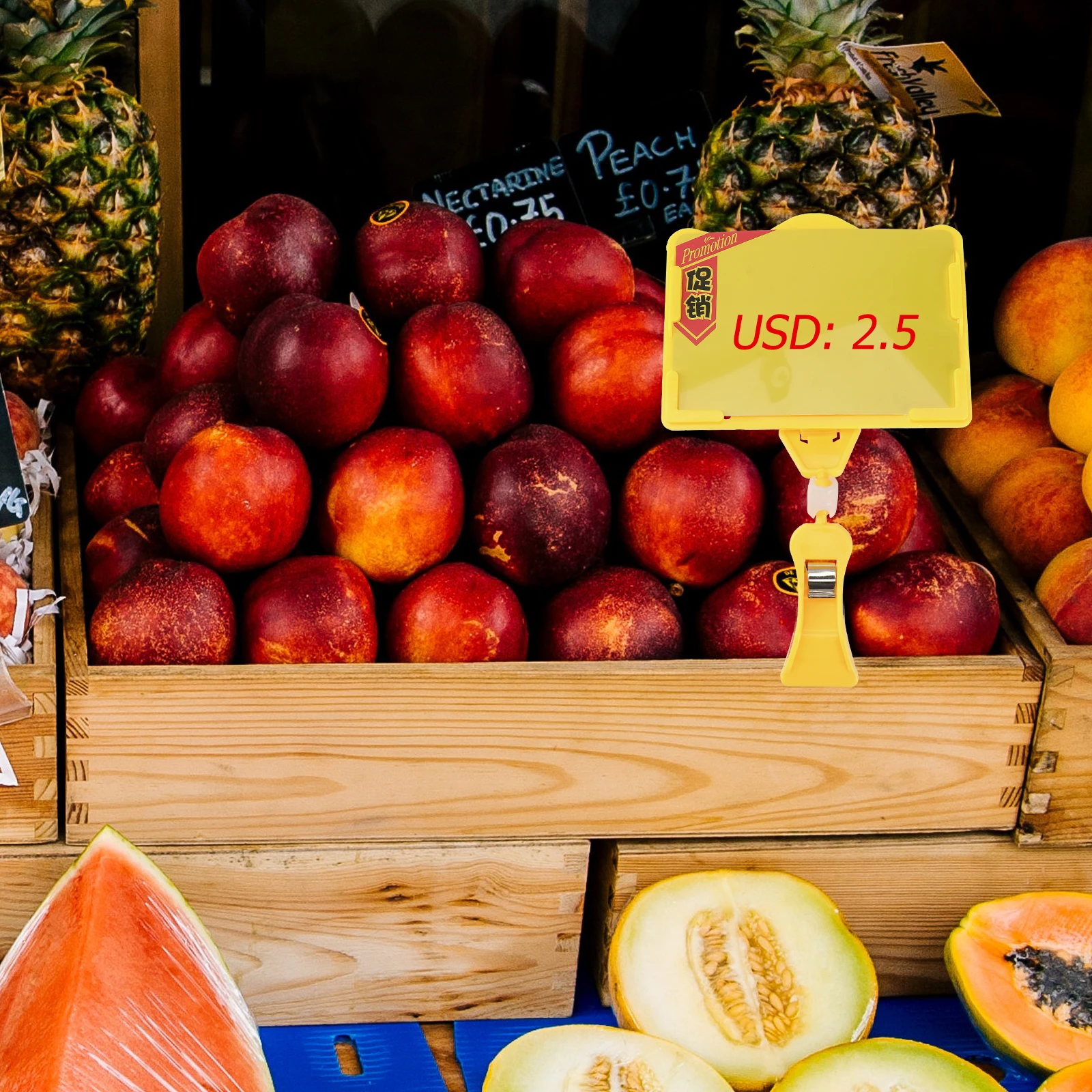 2 Pcs Price Tag Holder Food Sign Label Rack Display Stand Practical Dispaly Metallic Line Name Clip