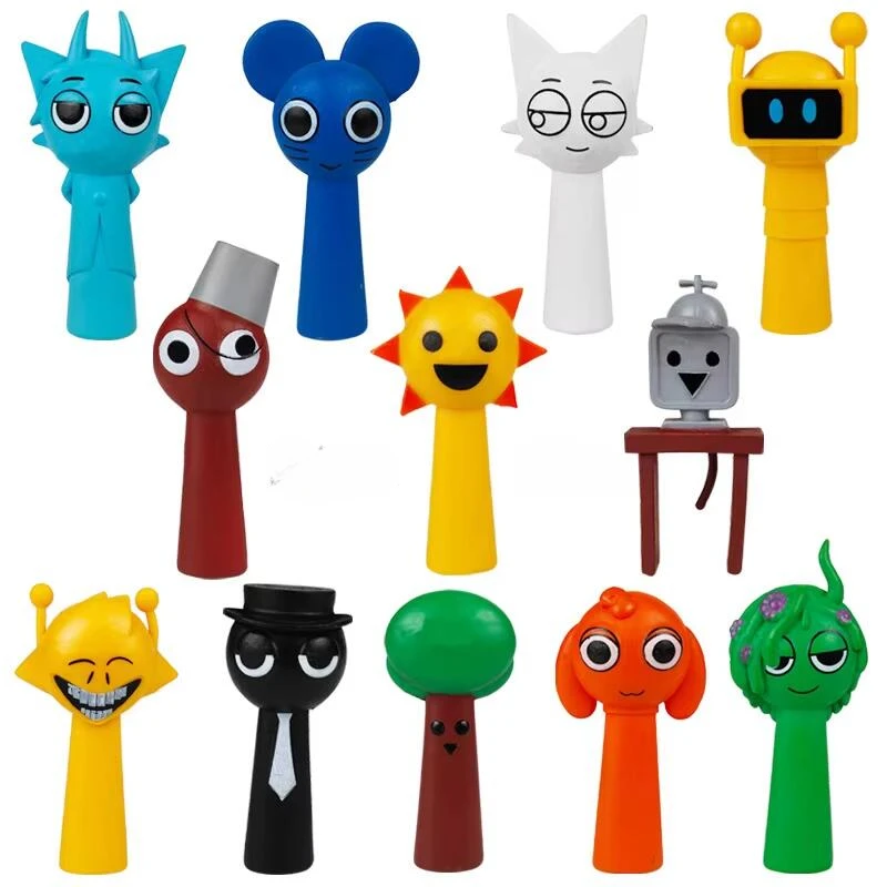 8cm Deamond Dr Harrison Qurst Incredibox Sprunki Game Ornaments PVC Material Cute Model Figures Holiday Christmas Gift Kids Toys