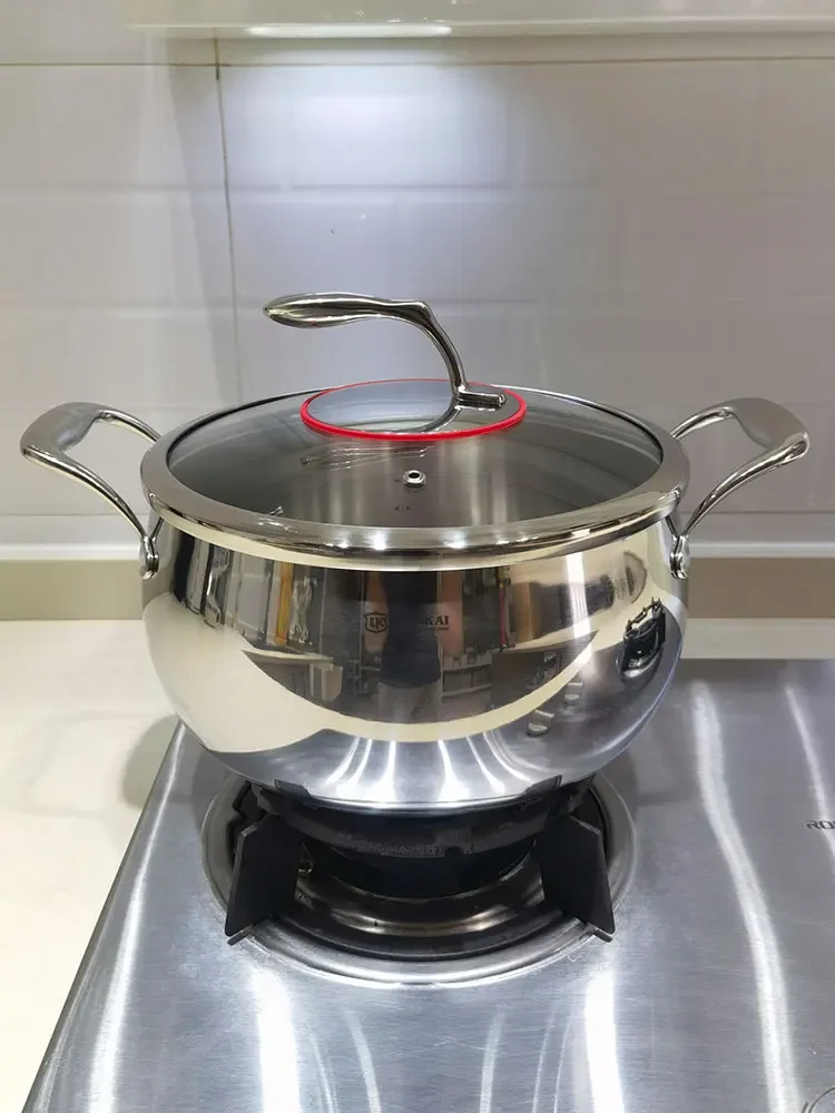 

18/10 stainless steel water-locking pot soup pot stew uncoated stock pot porridge 24cm