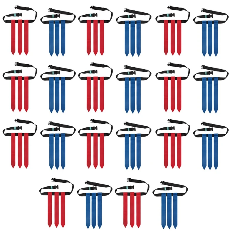 

22PCS Adjustable Flag Football Set Football Flag Football Belts For Sports Training Competition Blue+Red