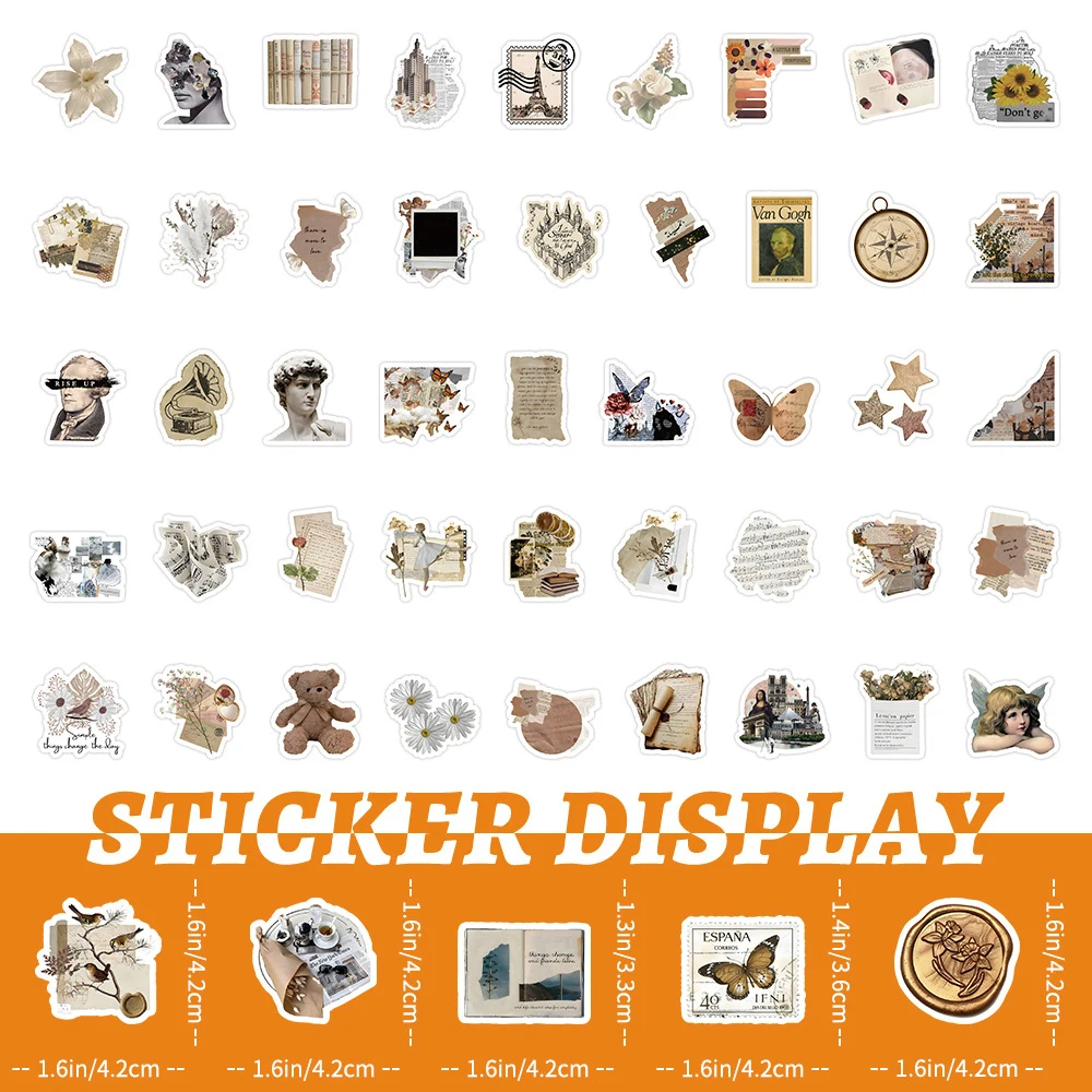 10/30/50/100pcs Retro Dagboek Stukken Art Patroon Graffiti Stickers Esthetische Decoratie DIY Notebook telefoon Bagage Decals Kinderen Speelgoed