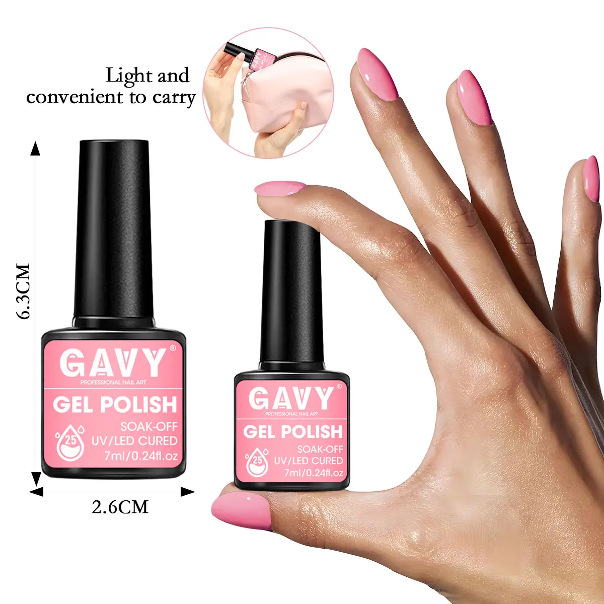 Conjunto de esmaltes em gel GAVY de 6 peças, cores brilhantes, esmalte semipermanente removível LED, kit inicial DIY