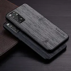 Case for Xiaomi Redmi Note 11 Pro Plus 11S 11T 5G 4G funda bamboo wood pattern Leather cover Luxury for redmi note 11 pro case