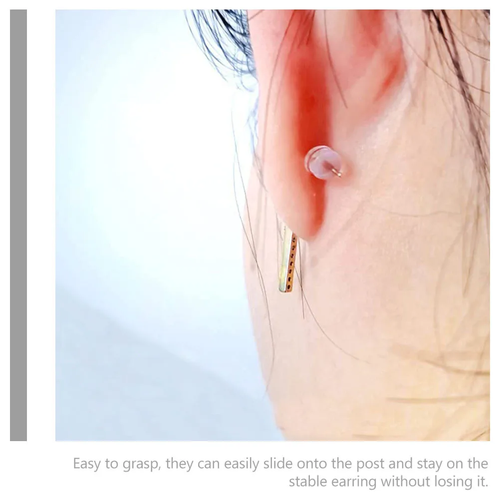 

600Pcs Ear Ring Backs Silicone Locking Earring Stoppers Replacement Backings for Stud Earrings Lightweight Durable Jewelry Parts