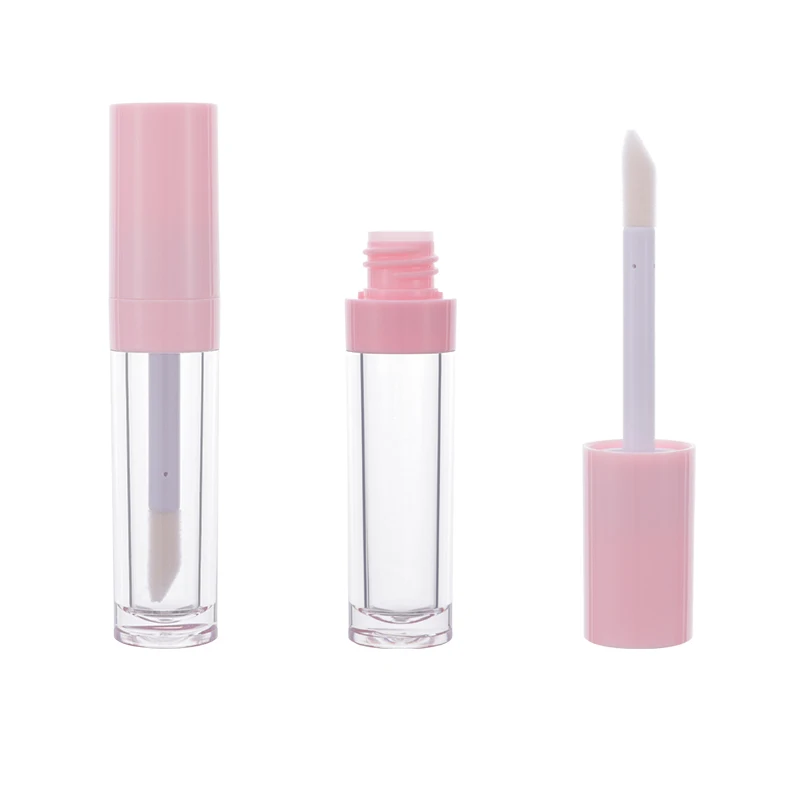 10/30/50pcs empty 8ml big doe foot brush macaron pink blue green cap lip gloss tubes clear refillable lipgloss tube