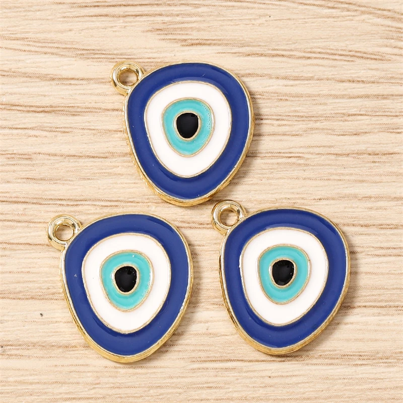 10 Stück 15x19mm Niedliche Emaille-Böses-Auge-Anhänger für die Herstellung von Ohrringen, Halsketten, Armbändern, DIY Handgemachtes Kunsthandwerk, Schmuckzubehör – Detail 8