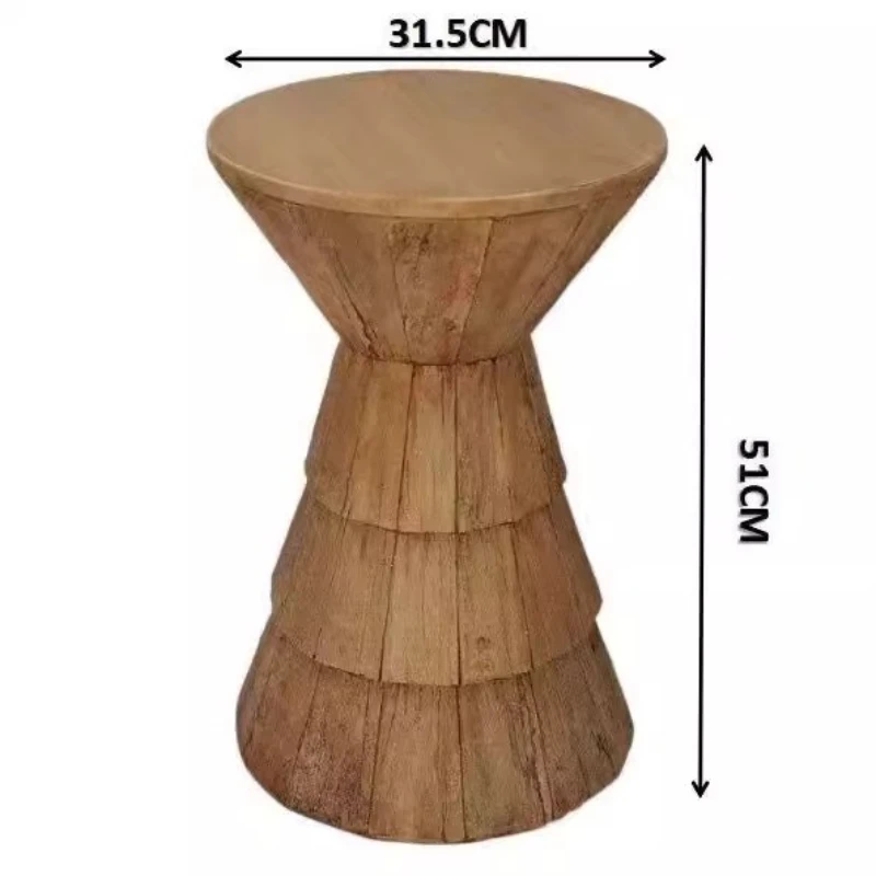 Retro Designer Living Room Side Table Art Sofa Coffee Tables Antique Bedroom Bedside Table Commercial Café Small Round Table