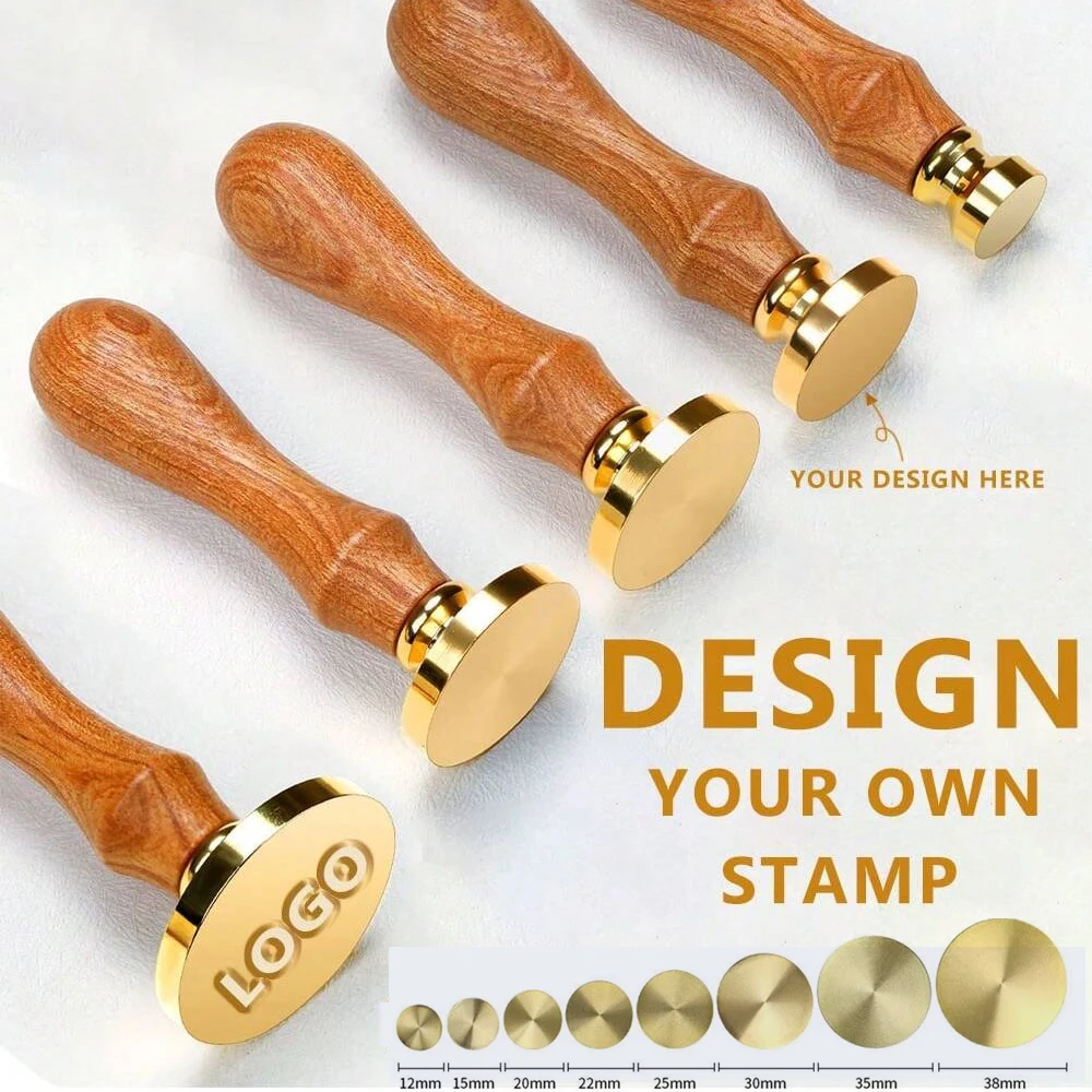 Sceaux de cire personnalisés avec logo – Tampons de 15 à 60 mm – Créez votre propre sceau de cire personnalisé pour cadeaux et invitations
