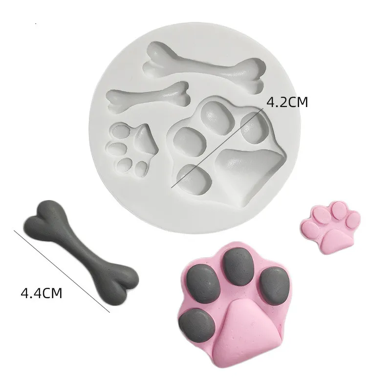 الكلب الكفوف العظام قالب من السيليكون الشارب فندان قالب DIY بها بنفسك أدوات تزيين كعكة الزفاف الشوكولاته الحلوى الطين الراتنج العفن