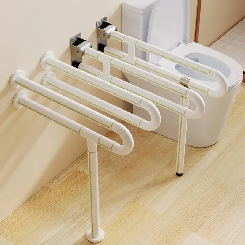 

Elderly Bathroom Safety Handle, Glow-in-the-Dark Grab Bar for Toilet & Shower, Foldable Metal Support Rack for Seniors