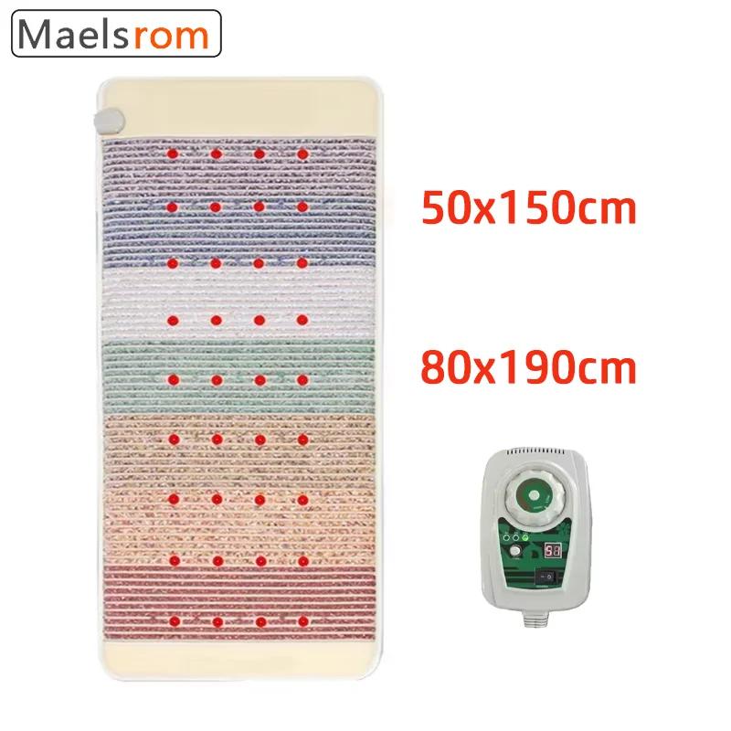 

Дальний инфракрасный нагревательный коврик, матрас для фотонной терапии с отрицательными ионами и 24 драгоценными камнями, аметистовая радужная подушечка для облегчения боли в спине, расслабление