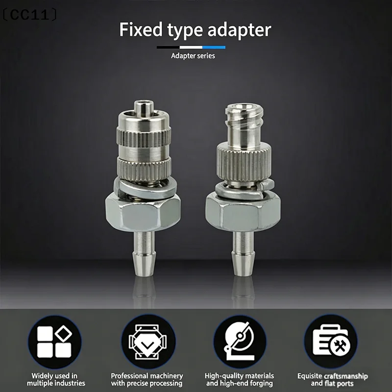 Tracheal Connector Luer Lock Adapter Fitting Dispenser Connector Nickel Plated Brass Threading Plate Fixed Adapter Needle〔CC11〕