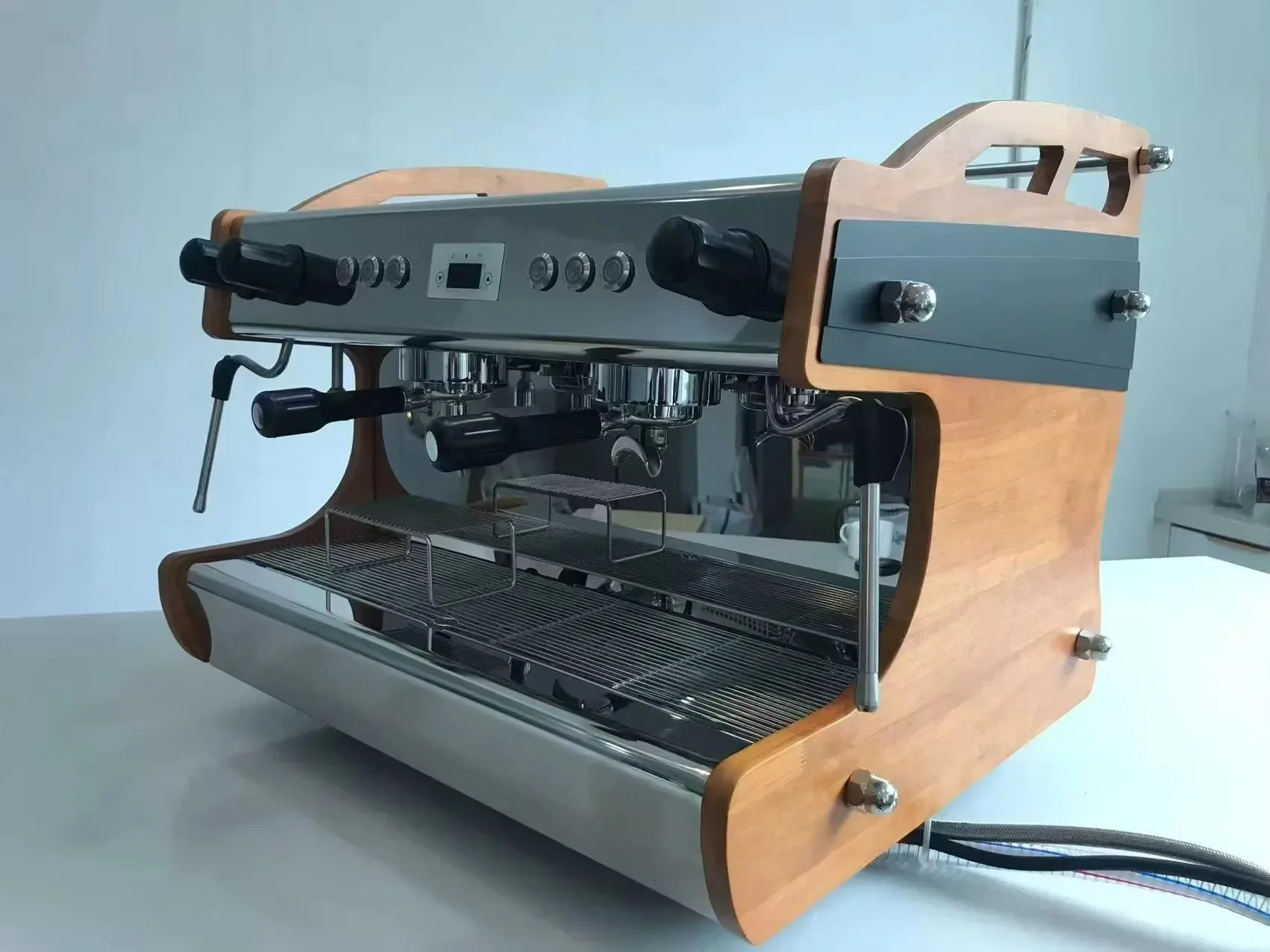 2025 New Style Professional  Commercial Italian Coffee Maker with 2 Group Dual Boiler Espresso Coffee Machine Black 11L