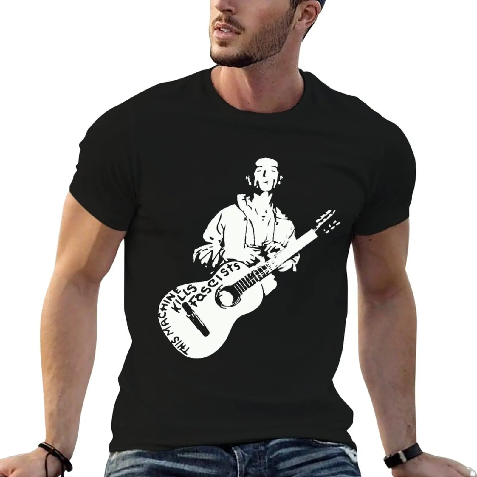 Классическая мужская футболка Woody Guthrie This Machine Killshellip, мужская футболка с графическим принтом, винтажная хлопковая футболка, 100% хлопок