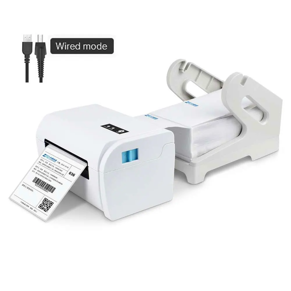 طابعة ملصقات Waybill 104 مم طابعة ملصقات الأكواد الشريطية الحرارية طباعة سريعة