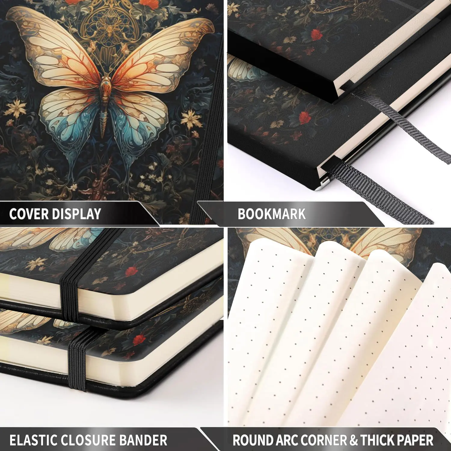 1pc Journal,Lined Hardcover ,Premium Thick Paper With Inner Pocket For Writing Note Taking Office School-Gothic Notebook