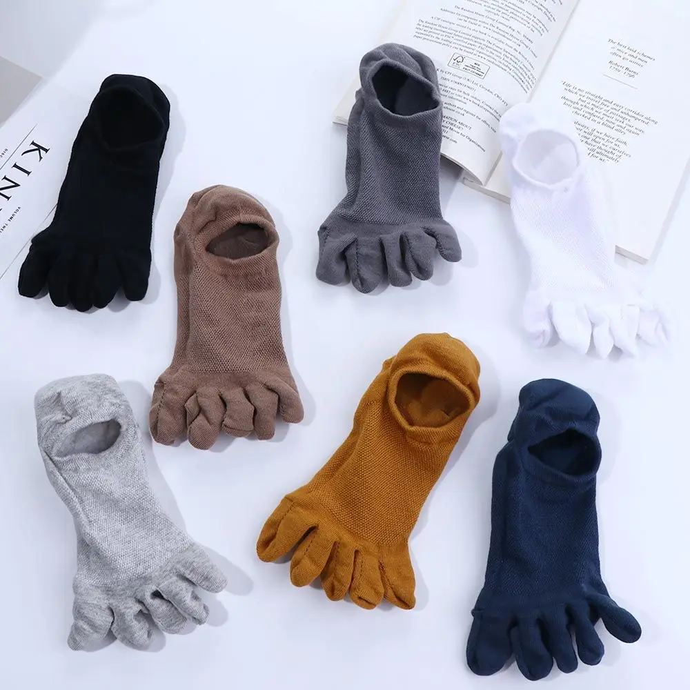 

Comfortable Breathable Simple Women Solid Color Clothing Accessories Men Hosiery Cotton Socks Five Toes Socks Short Socks