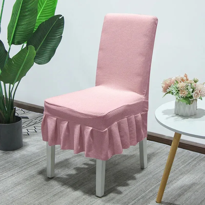 Grubsza tkanina spódnica pokrowiec na krzesło jakość elastan elastyczne pokrowce na krzesła pokrowiec na krzesło s do jadalni kuchnia bankiet Home Decor Seat Slipcover