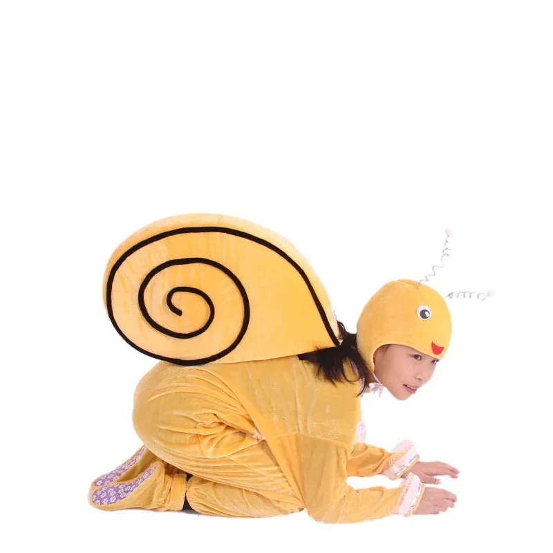 Children Adult Yellow Halloween Cute Snail Costume Cosplay Animal Cartoon Performance Clothing