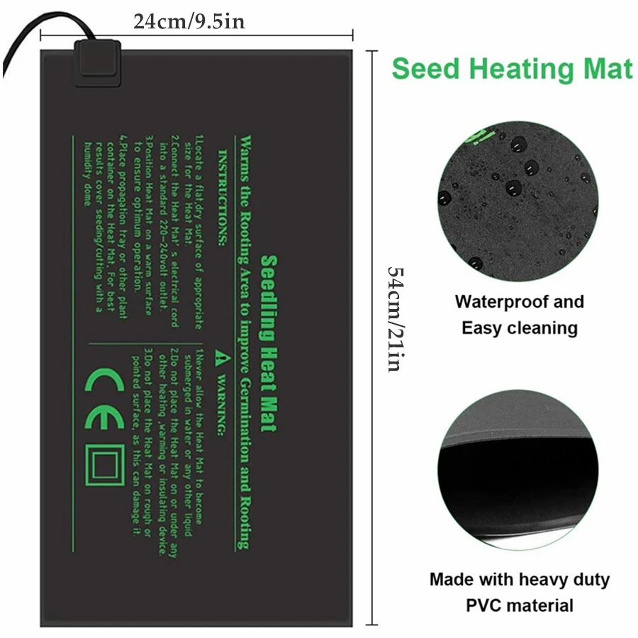 4 Sizes EU/US/UK/AU Plug Seedling Heat Mat Waterproof Hydroponic Heating Pad for Seed Starting Greenhouse Rooting Germination