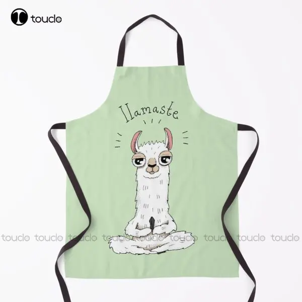 Llama Yoga Pose With Llamaste Apron Waiter Apron For Women Men Unisex Adult Garden Kitchen Household Cleaning Custom Apron New