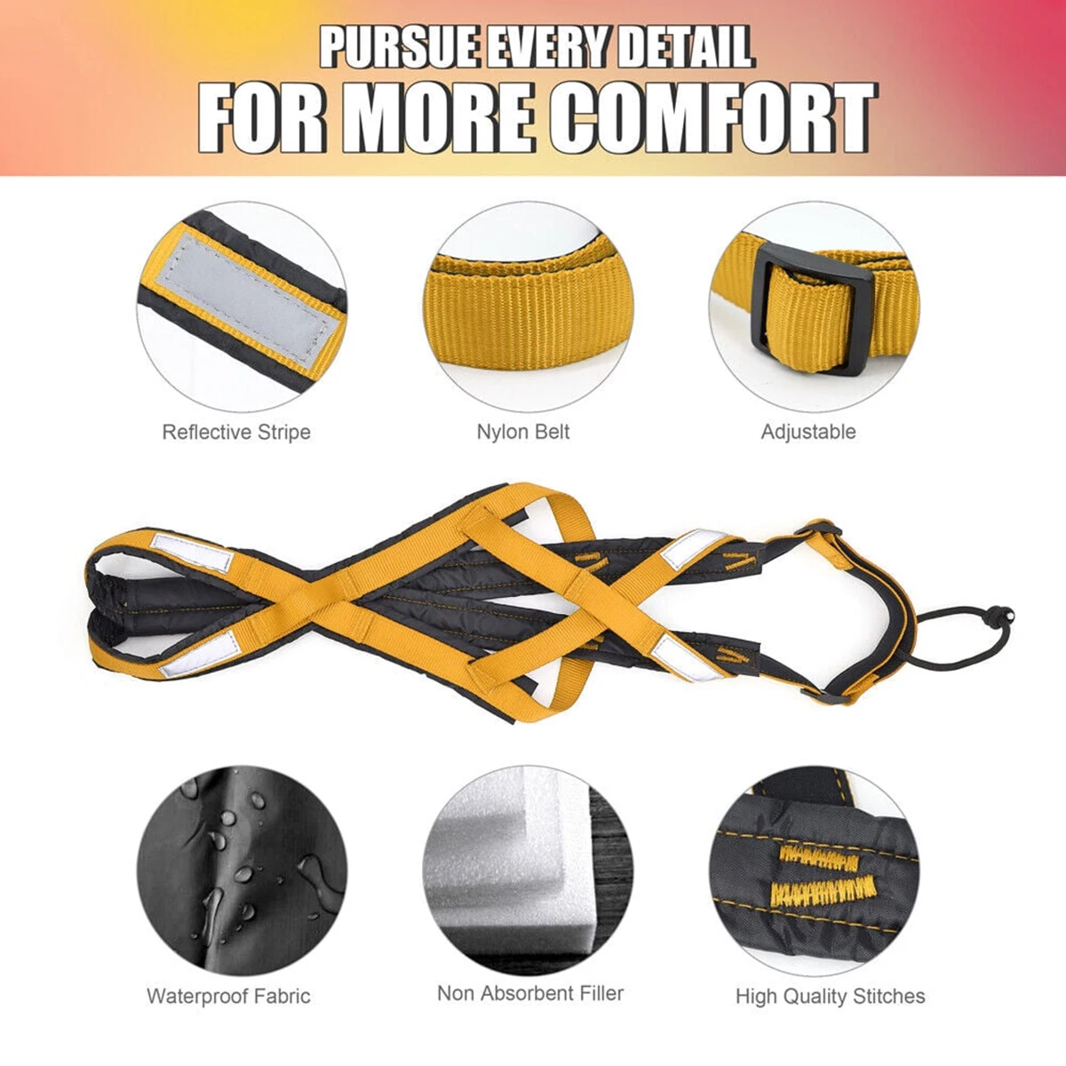 Dog Sled Harness Reflective Dog Weight Pulling Harnesses Adjustable Pet Training Sleding Harness For Medium Large Dogs