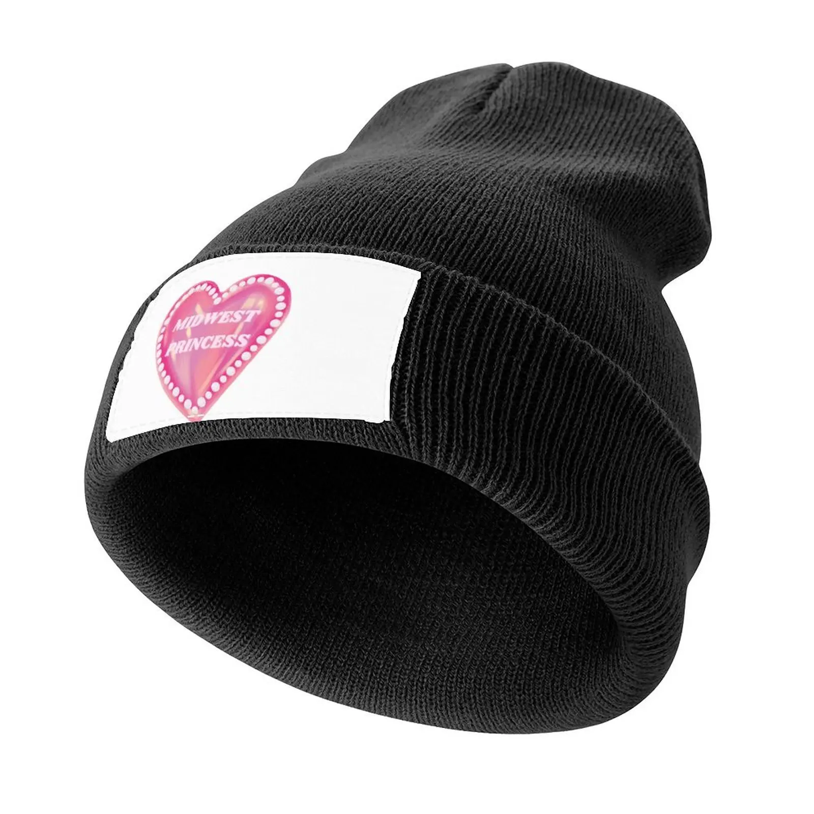 

Midwest Princess Pink Heart with Pearls Knitted Cap Beach Outing Hat Luxury Brand Custom Cap Golf Men Women's