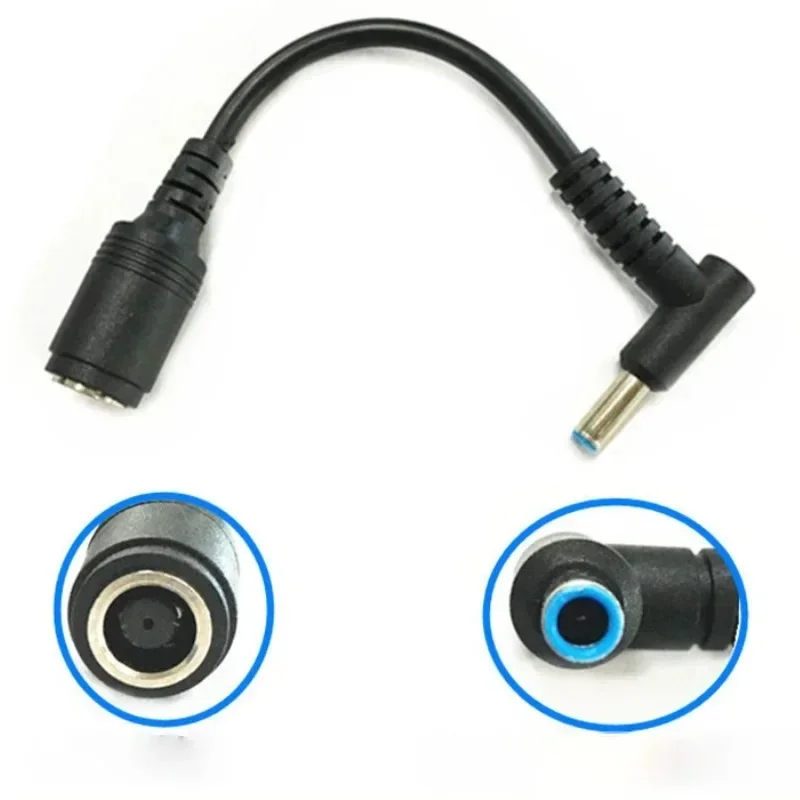 7.4*5.0 Female To 4.5*3.0 Elbow 7.4 To 4.5 Suitable for HP Dell Blue Tips Power Adapter Cable 13 Cm Adapter Connector Cable