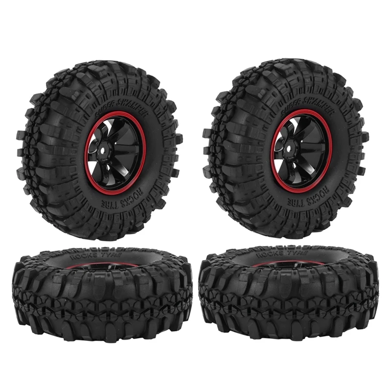 4Pcs 110Mm 1.9 Inch Rubber Tyre Wheel Tire For 1/10 RC Crawler Car Axial SCX10 Traxxas TRX4 RC4WD D90 Replacement Accessories