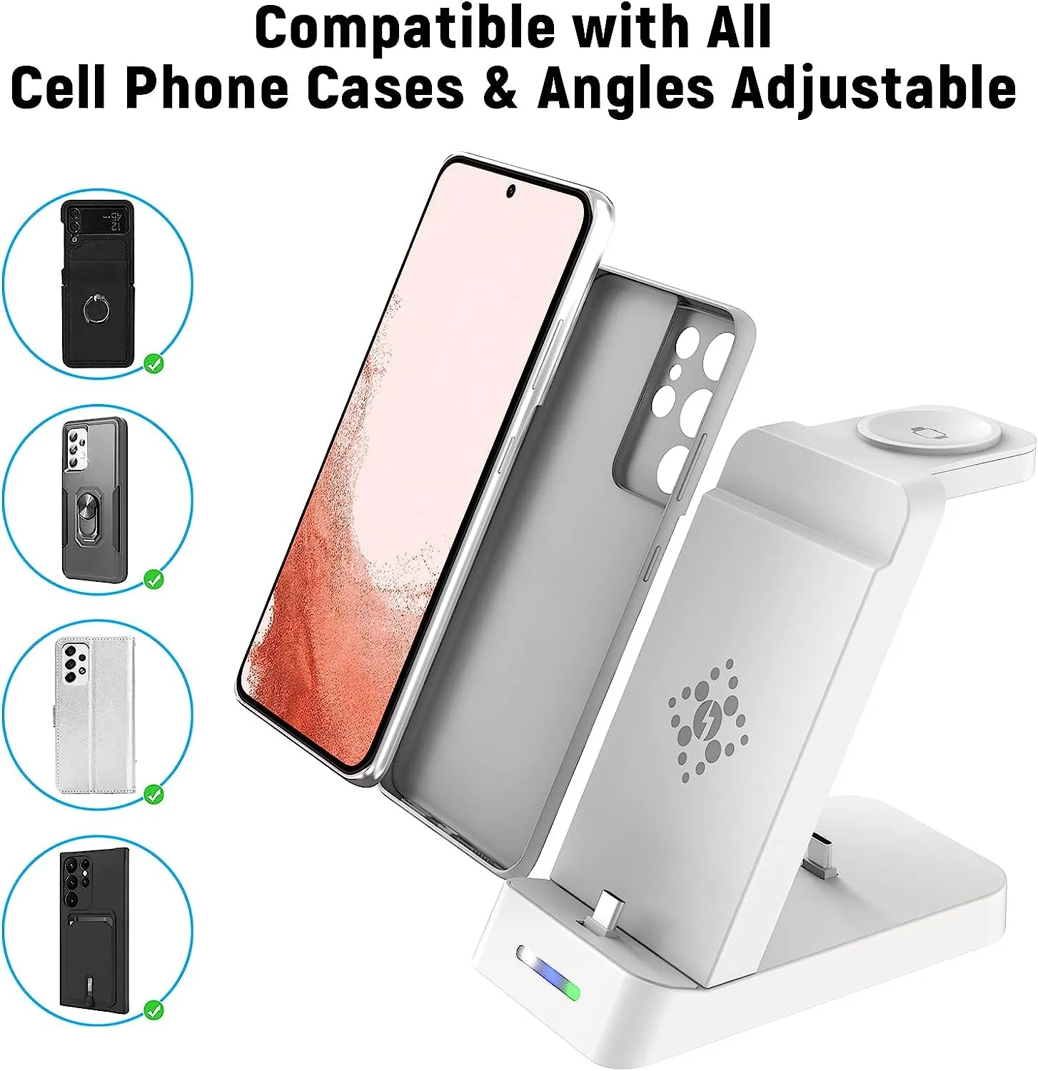 3 in 1 Fast wireless charger 18W For Samsung S23 S22 Z Flip4 Fold4 Type-C Charging Port Galaxy Buds Watch 5 4 3 Charging Station