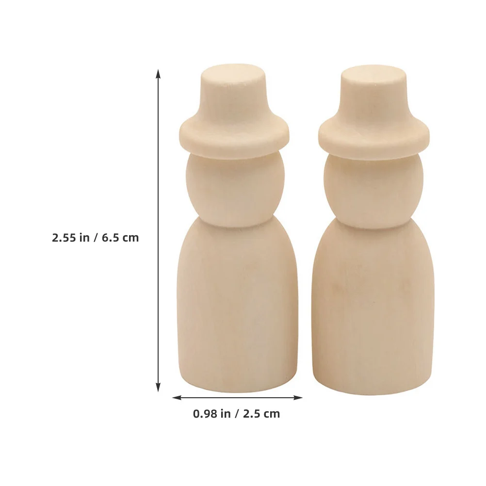 10 Stück 6,5 cm Holz DIY bemalte Figuren Hüte glatt leicht langlebig Bastelzubehör Kinder pädagogisches Holz