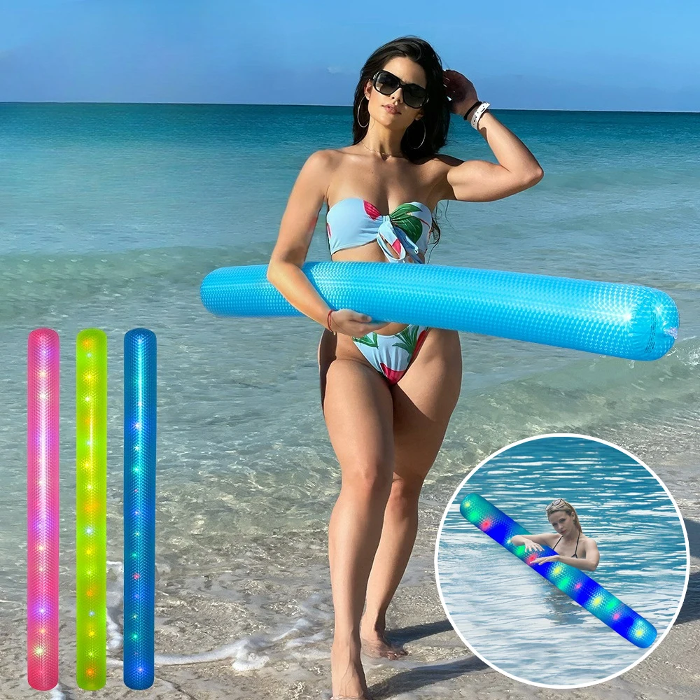 

LED Inflatable Floating Stick Swim Training Floaty for Kids Adults Pool Water Play Beach Toy Glowing Float