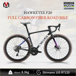 SAVA F20 Full Carbon Fiber Road Bike Hot Sale Bike Racing Bike 24 Speed Adult Road Bike 8.3kg with SHIMAN0 105 R7120 Kit