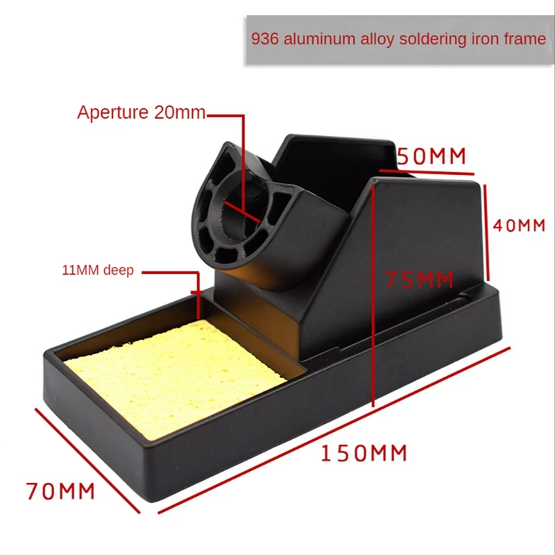 Isolação térmica de alumínio resistente ao calor, apropriada para o quadro 936 do ferro de solda, 1 PC