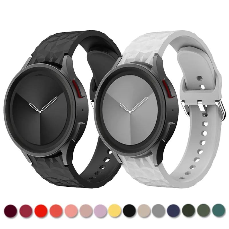 20mm Soft Silicone Strap for Samsung Watch 5 Pro 45mm Sports Band for Galaxy Watch 4/5 40mm 44mm Watch 4 Classic 42mm 46mm