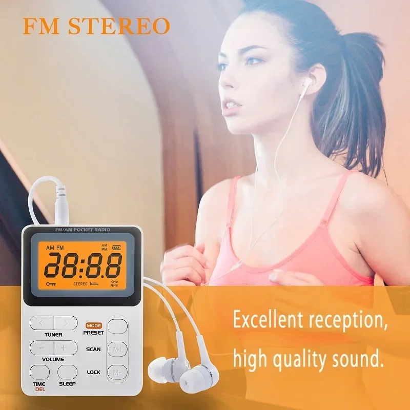 Am Fm Rechargeable Battery Portable Radio LCD Digital Radio Receiver Automatic Search Preset Function Radio