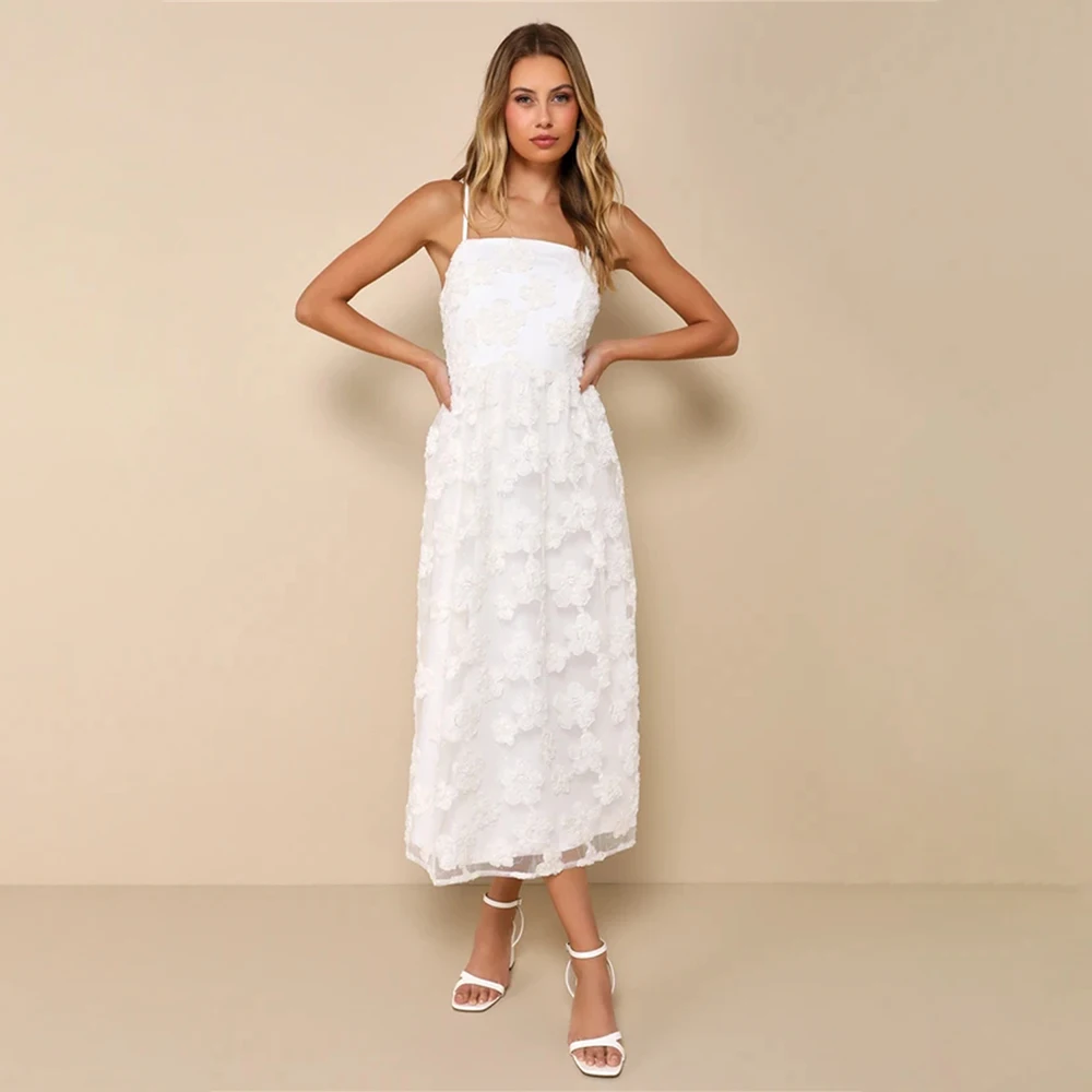 

Women's Formal Evening Gowns Satin Appliques Spaghetti Strap Formal Party Dresses Elegant Evening Dresses For Wedding Guest