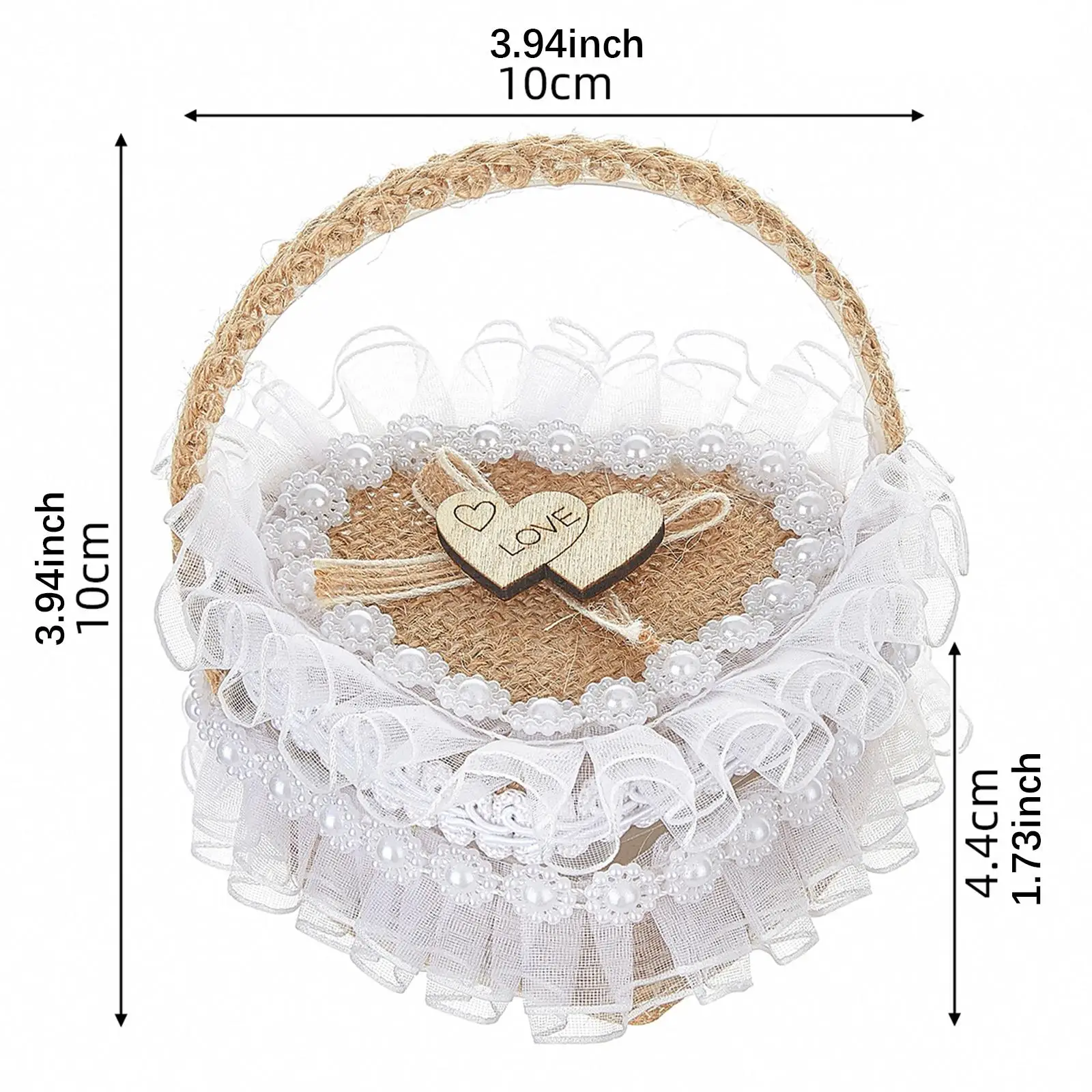 Pudełko na obrączki ślubne, Koszyk dla druhny, Romantyczne i eleganckie, Juta, Pies, Druhna