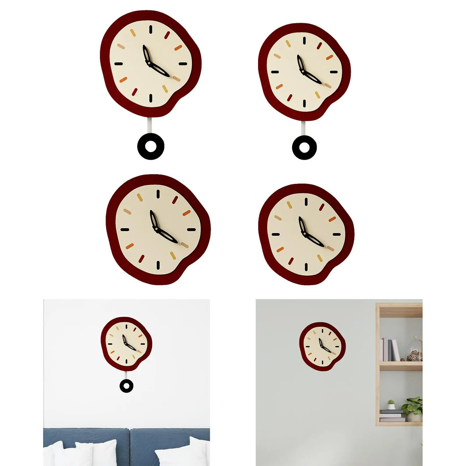 Wall Clock Practical Modern Contemporary Easy to Read Silent Hanging Clock for Hotel Counter Kitchen Housewarming Dining Room