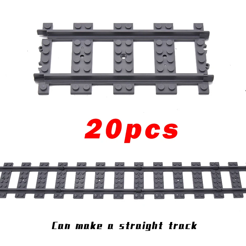 MOC City Train Rail Crossing Tracks Set