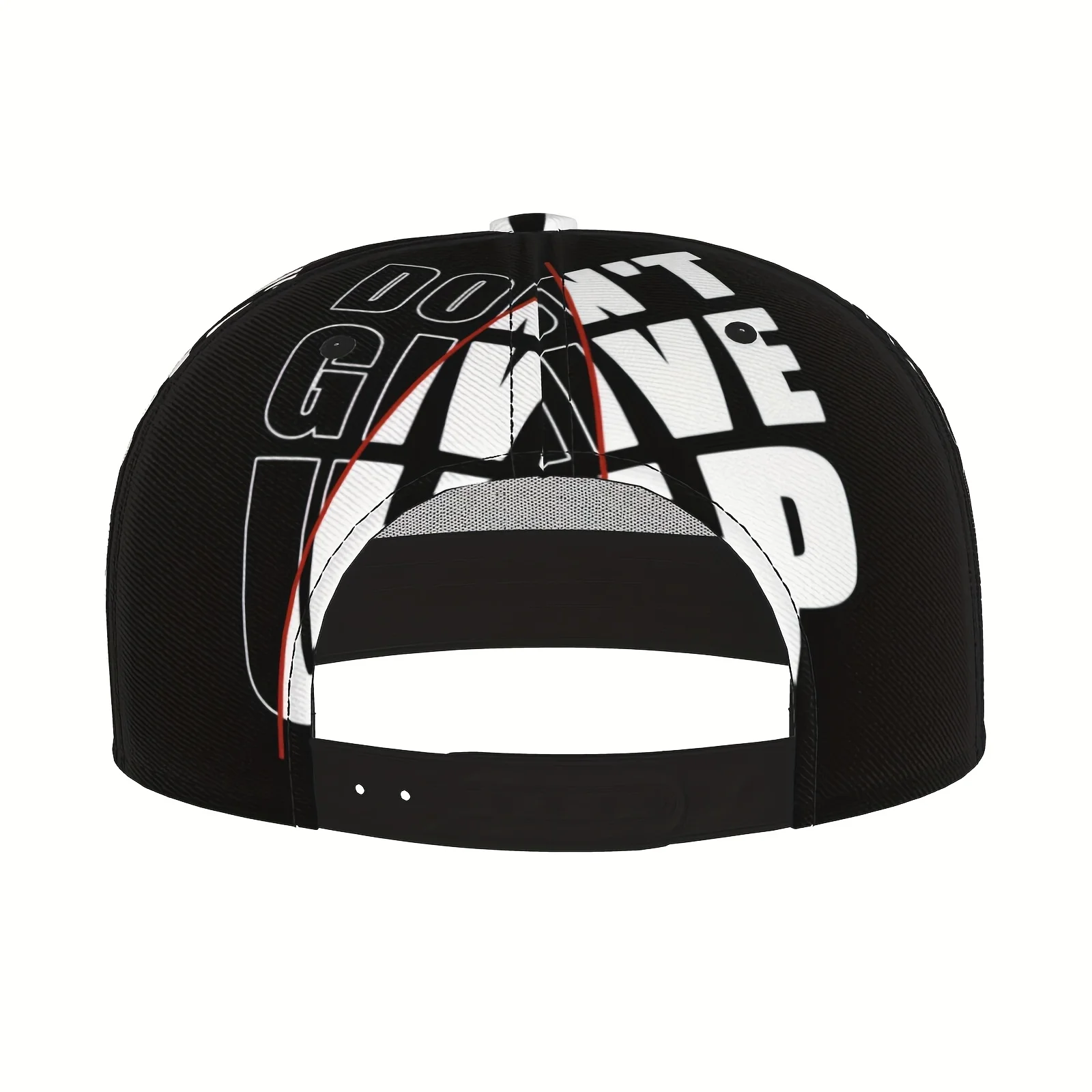 Unisex Adjustable Snapback Baseball Cap with "Don't Give Up" Motivational Lettering - Lightweight 100% Polyester Flat Brim Hat