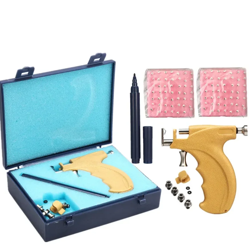 Professionelles Ohrlochstechgerät-Set, 98-teiliges Set mit Ohrstöpseln aus Stahl für Ohr-, Nasen-, Nabel- und Körperpiercing – Detail 14