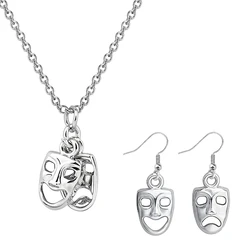 Mask Actor Art School Performance Student Sad Happy Movie Creative Necklace Weirdo Novel Girl Women Jewelry Accessories Pendant