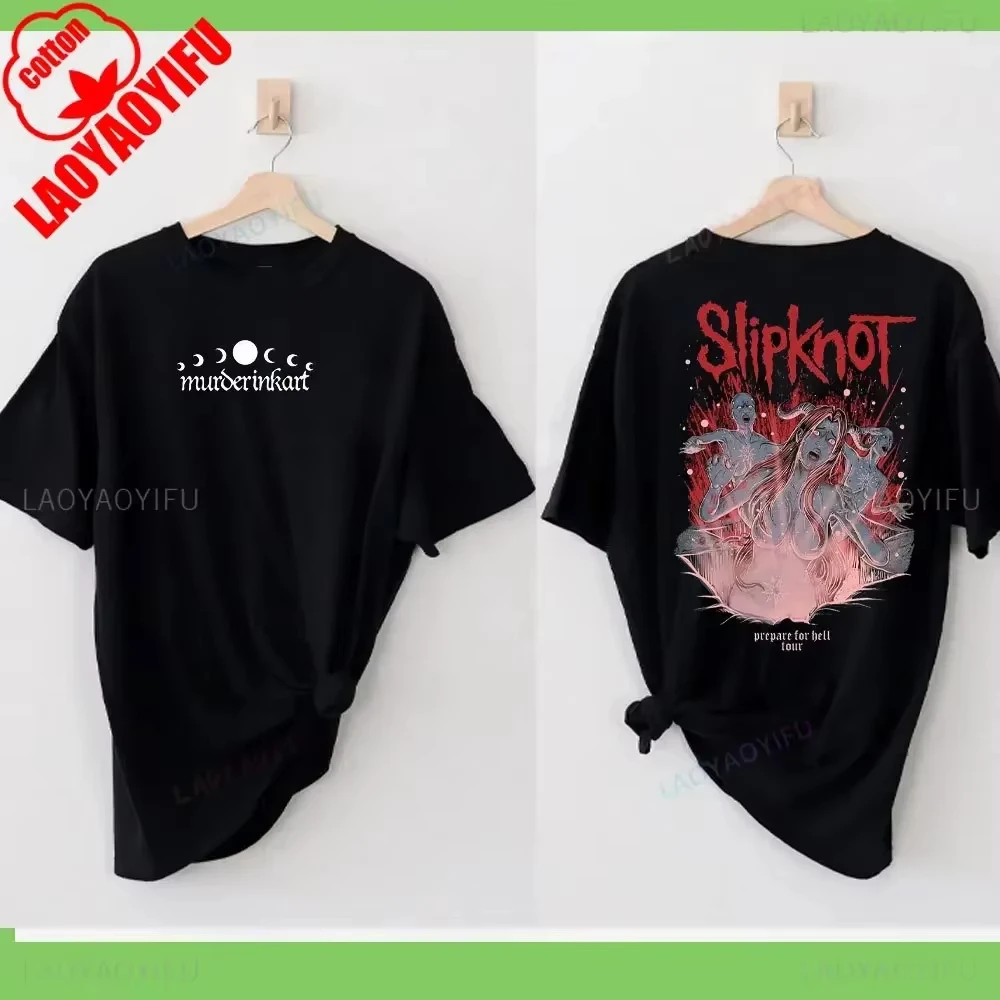 Rock Style Slipknots Printed T Shirts for Women Heavy Metal Tees Prepare for Hell Tour Streetwear T-shirt  Casual Men Top