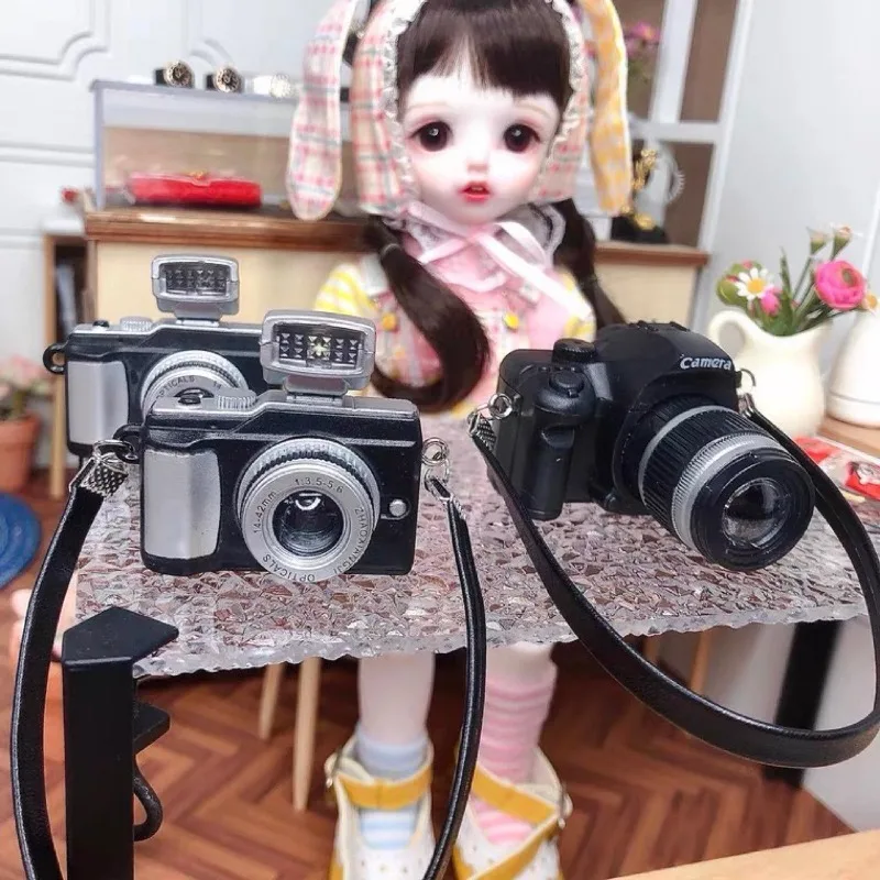 New Multi Styles Mini Simulation Cameras Doll Toys Camera for 1/6 1/8 1/12 Dollhouse and Doll Accessories DIY Kids Birthday Gift