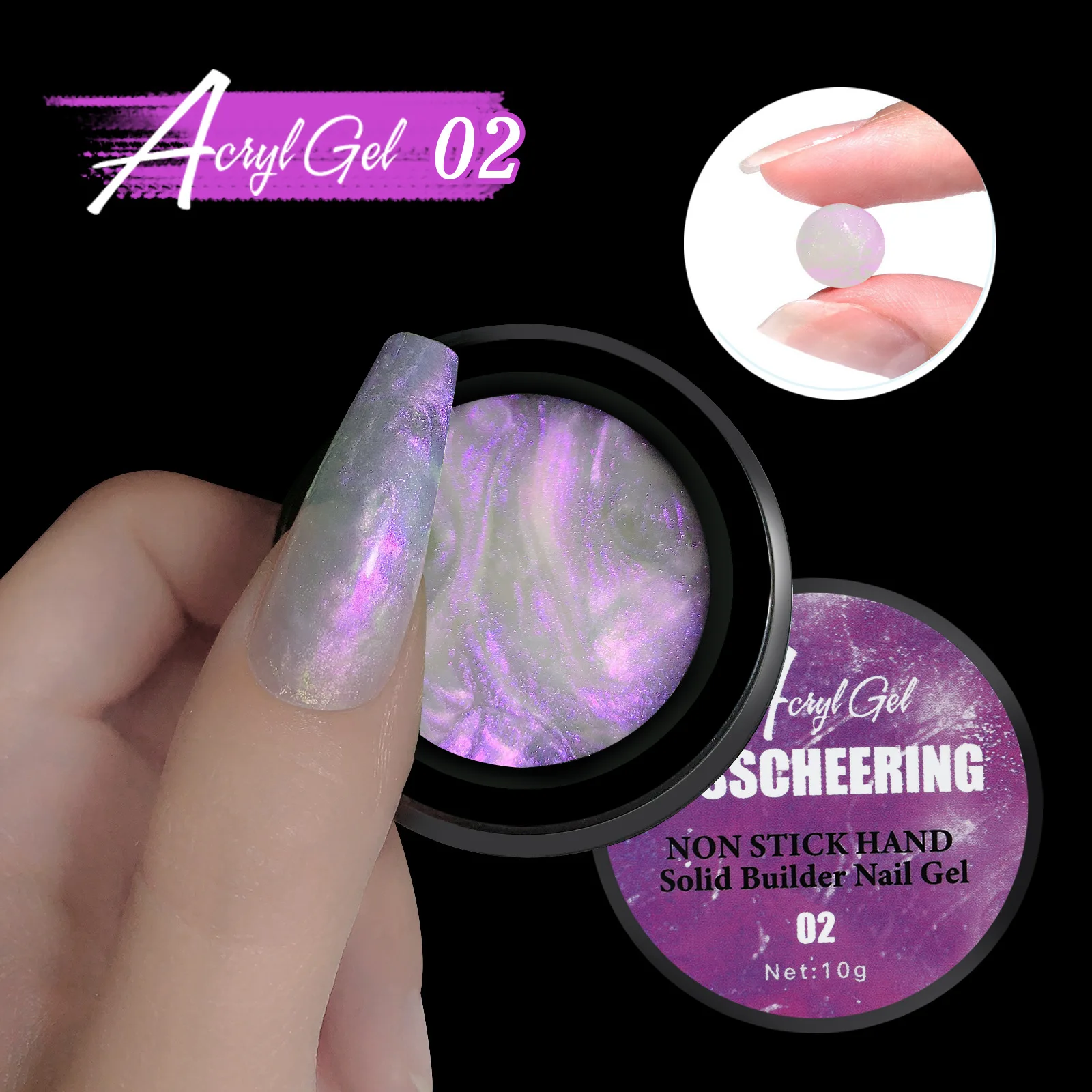 

10ml Solid-Builder UV Gel Nail Polish Non Stick Hand Aurora Extender Gel Soak Off Shape Semi Permanent Nails Art Manicure Design