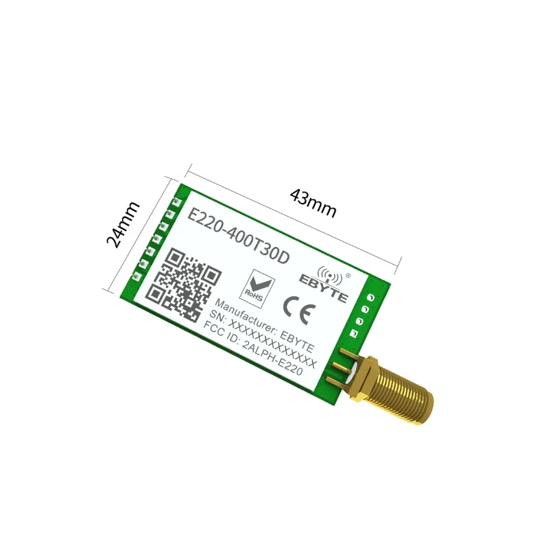 2sets E220-400T30D LoRa Wireless UART 433MHz 470MHz 30dBm Module with 433mhz lora antenna SMA male