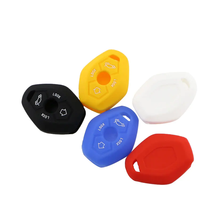 Support de boîtier de voiture en silicone, coque de protection pour clé, adapté à la BMW X3 X5 Z3 Z4 3 5 7 séries E38 E39 E46 E83 M5 325i, clé à 2 boutons